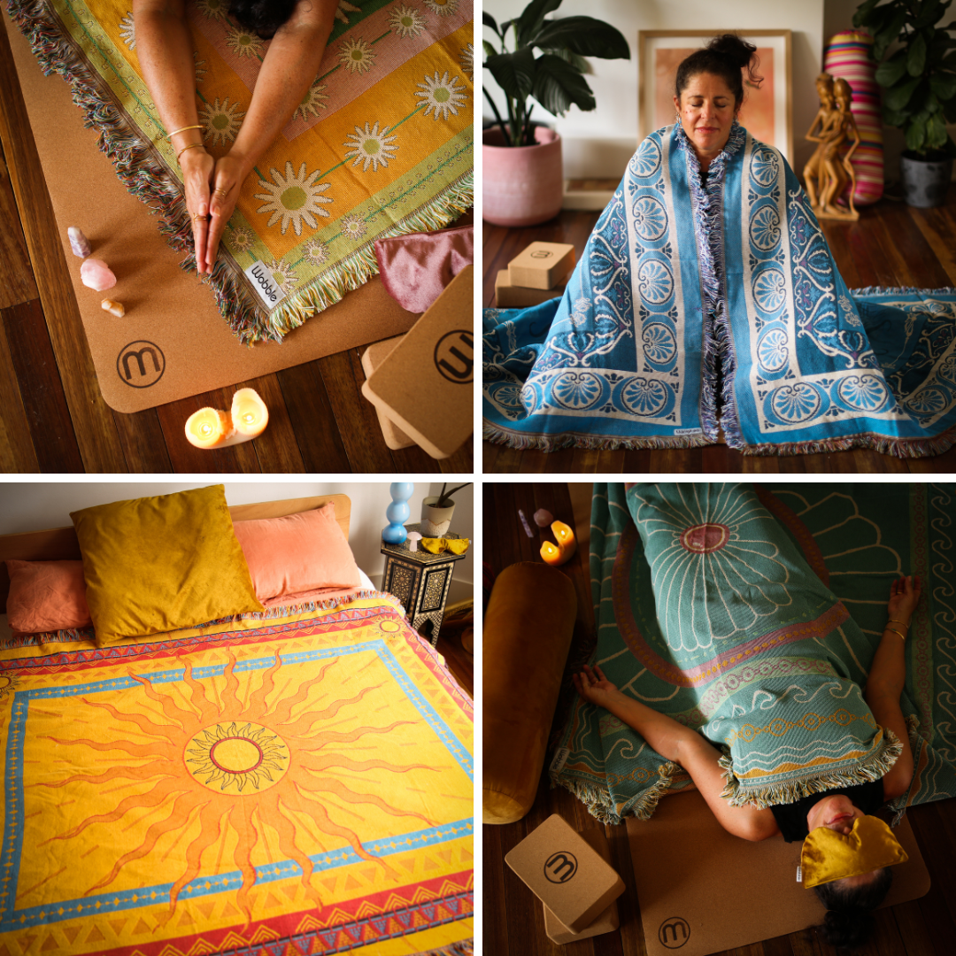 Get your hands on these  new recycled cotton yoga blankets by Wobble Yoga
