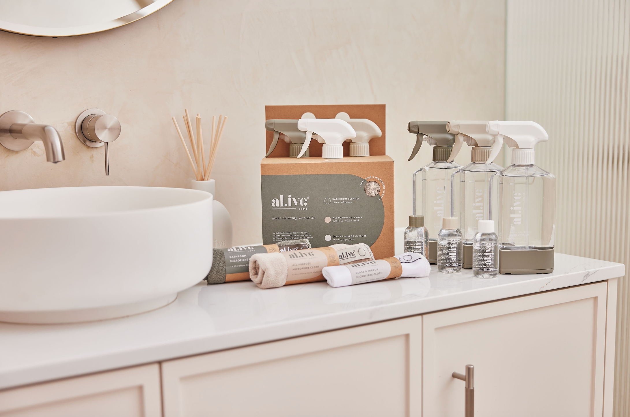 Say hello to the stylish and sustainable new home cleaning collection by al.ive body
