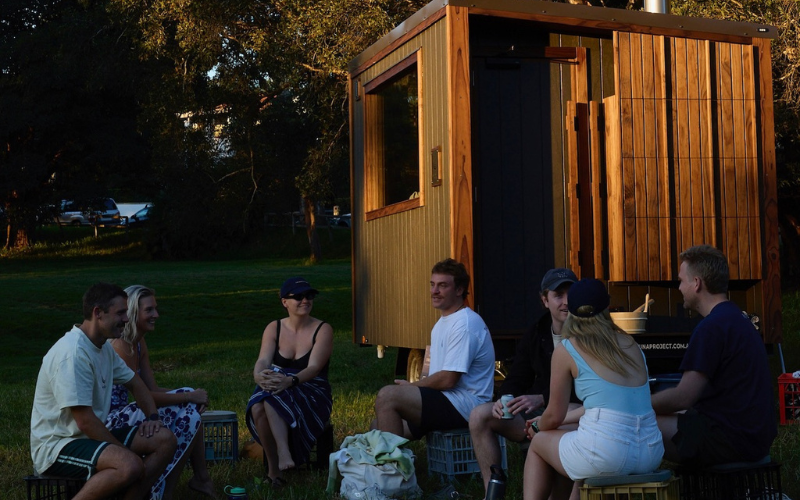 Grab your mates! A Finnish sauna experience has landed by the harbour in Vaucluse