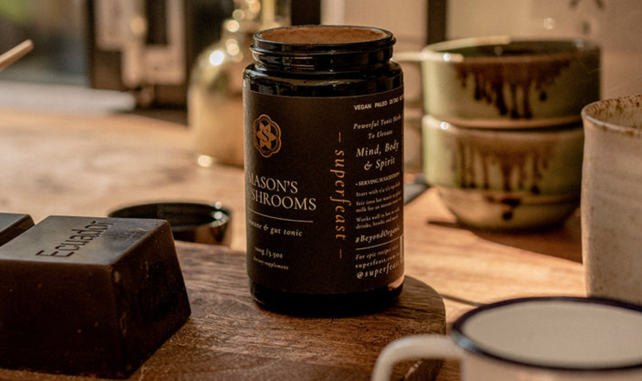 Stock up at Superfeast and score a complimentary Mason’s Mushrooms with orders over $200