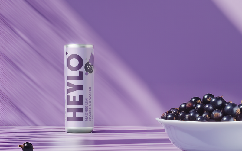 Heylo launches a new flavoured Magnesium Sparkling Water in Blackcurrant 